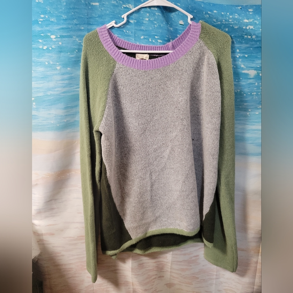 Hem & Thread Ladies Colorblock Sweater‎ Size Large